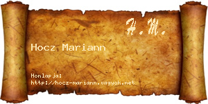 Hocz Mariann névjegykártya