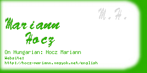 mariann hocz business card